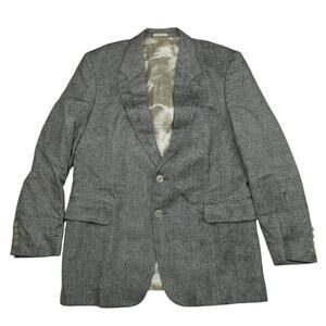 vintage Savile Row linen sport coat, 42R, white and black